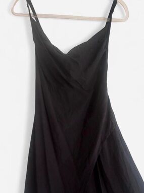 Black Cowl Neck Mini Slip Dress